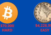 1913 Liberty Head V Nickel vs bitcoin