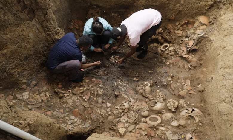 Archaeologists are working at the site