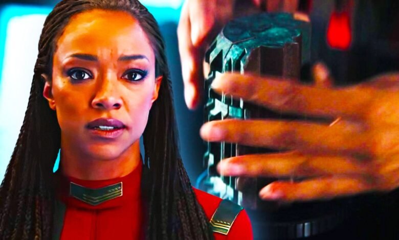 Captain Burnham from Star Trek Discovery and the map to the Ancestral Treasure.